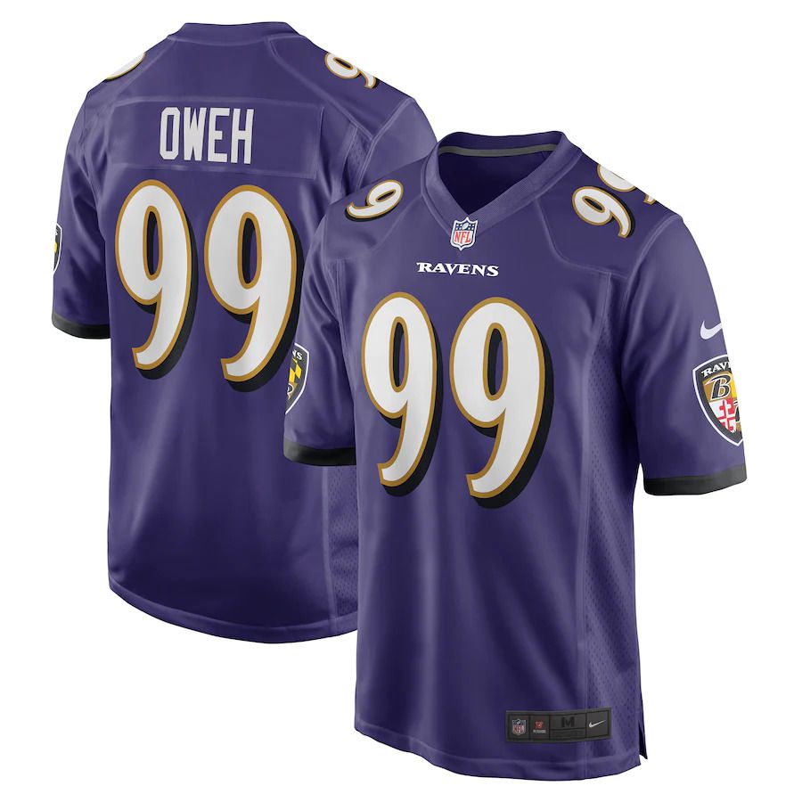 Men Baltimore Ravens 99 Odafe Oweh Nike Purple Game NFL Jersey